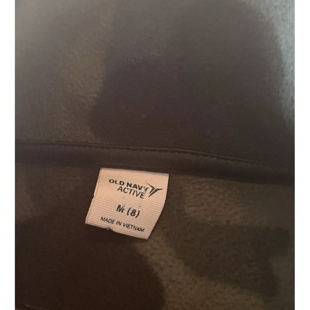 Old Navy‎ Girls Size M 8 Camo Fleece Sweatshirt Crop Green Pocket Quarter Zip